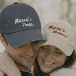 Boné Matching Mommy Daddy embroidered caps set