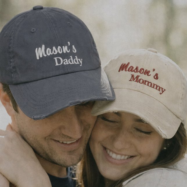 Boné Matching Mommy Daddy embroidered caps set (Criador carregado)
