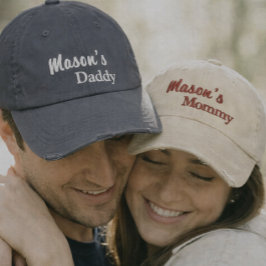 Boné Matching Mommy Daddy embroidered caps set