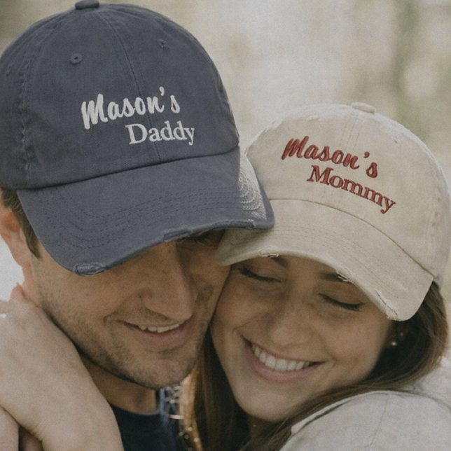 Boné Matching Mommy Daddy embroidered caps set (Criador carregado)