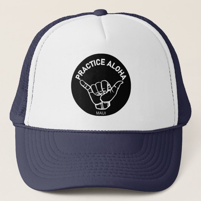 Boné Maui - Pratique Aloha Shaka (enforque-se) (Frente)
