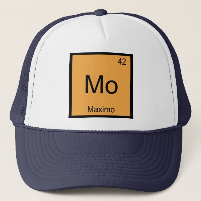 Boné Máximo Nome Química Elemento Tabela Periódica (Frente)