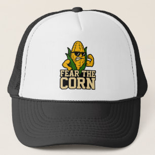 Boné Medo do Milho   Funny Nebraska Corn Mascot Muscle