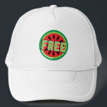 Boné Melancia da Palestina Livre - Liberdade para a Pal<br><div class="desc">Após a guerra de seis dias em 1967, o governo israelita proibiu a bandeira palestiniana. A melancia tomou seu lugar por compartilhar as cores da bandeira: vermelha, preta, branca e verde. a fruta pode ser vista dos muros de pedra de Gaza às galerias de Ramallah, apontando a história política da...</div>