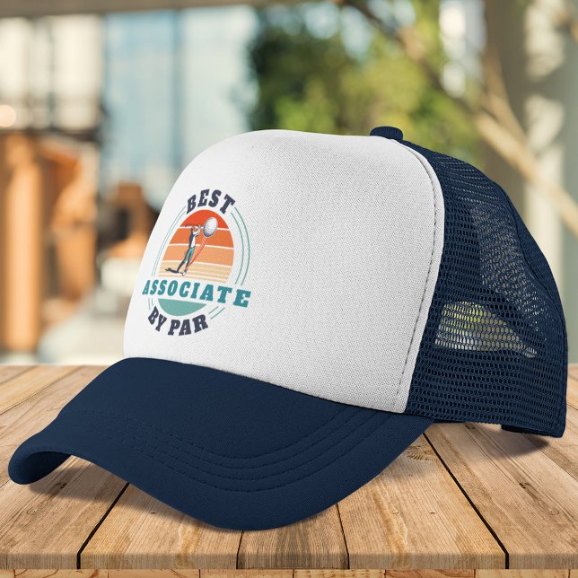 Boné Melhor Colega De Trabalho Por Golfe Personalizado  (Best Coworker By Par Custom Retro Golf Trucker Hat)