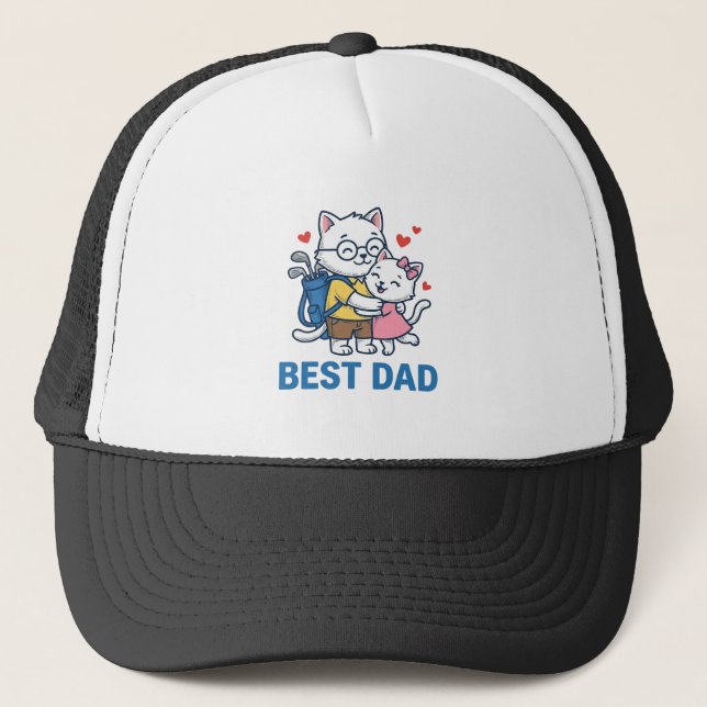 Boné Melhor Design de Vetor Fofo de Abraço de Gato de G (Frente)
