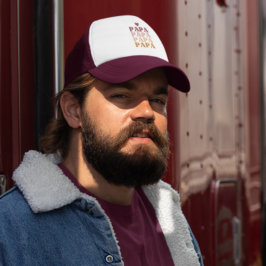 Boné Melhor Dia de os pais de Papá Colorido Retro Negri