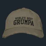 Boné Melhor Grumpa do Mundo | Avô engraçado personaliza<br><div class="desc">Simples design de texto retrô de uma carinhosa apelido para os melhores avós rabugentos do mundo - grumpa. Personalize o texto para incluir seu apelido favorito.</div>