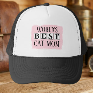 Boné Melhor mãe de gato preta rosa