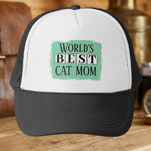 Boné Melhor mãe de gato preta verde