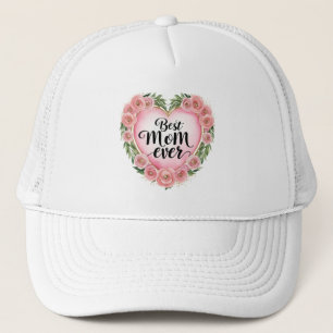 Boné Melhor Mãe Rosa do Chapéu do Coração - Doce Dia da
