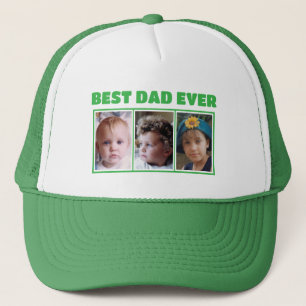 Boné Melhor pai de todos os tempos 3 fotos verde branco