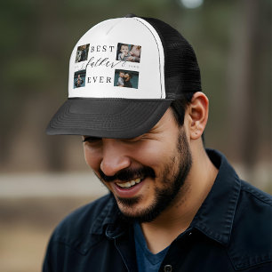 Boné Melhor Pai Nunca   Colagem de fotos do dia de os p