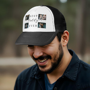Boné Melhor Pai Nunca   Colagem de fotos do dia de os p