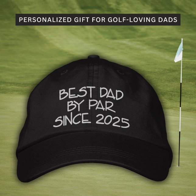 Boné Melhor Pai Pelo Par Desde Ano Golfeiro Bordado (Playful golf-inspired wording adds personality while keeping a modern aesthetic.)