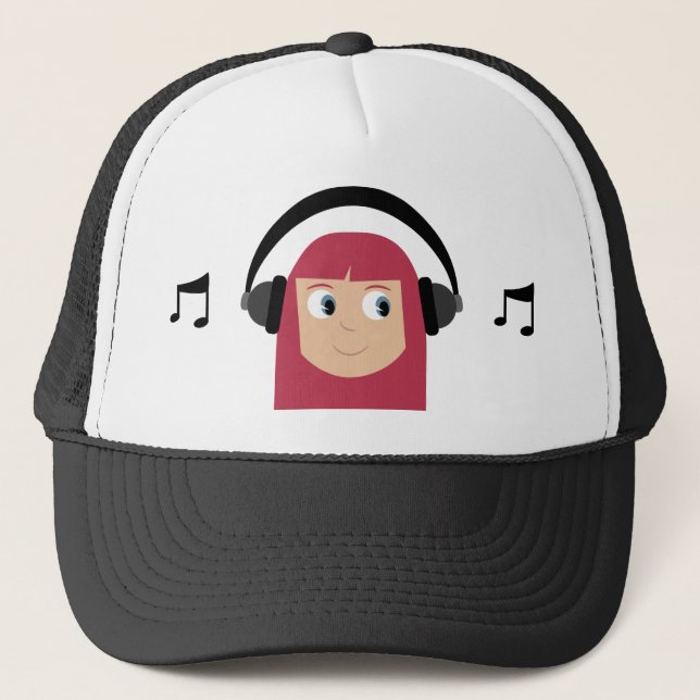 Boné Menina bonito de Dee Jay dos desenhos animados com (Frente)