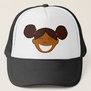 Boné Menina de Afro Puffs Rosto