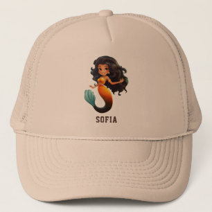 Boné Menina de Sereia Africana - Nome Personalizado Afr