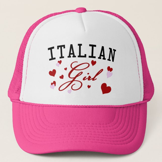 Boné Menina Italiana Chapéu Rosa (Frente)
