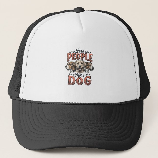 Boné Menos Pessoas Mais Cachorro Design de Amante de Ca (Frente)