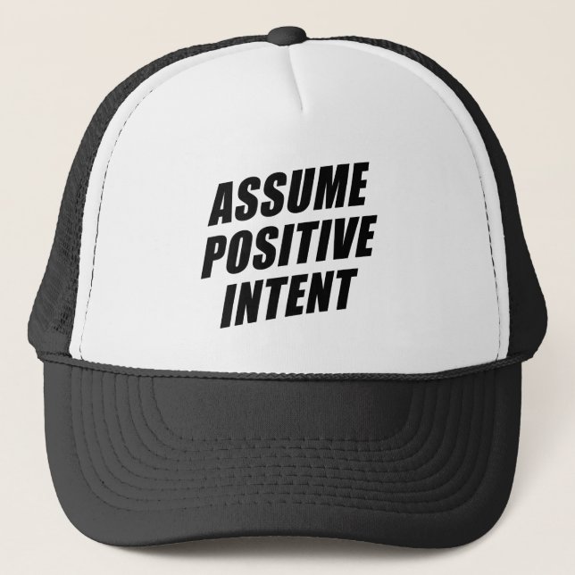 Boné Mensagem de Afirmação Mantra Assume Intenção Posit (Frente)