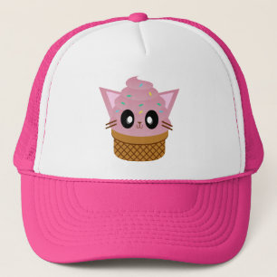 Boné meow do gato do sorvete do cone do gatinho do