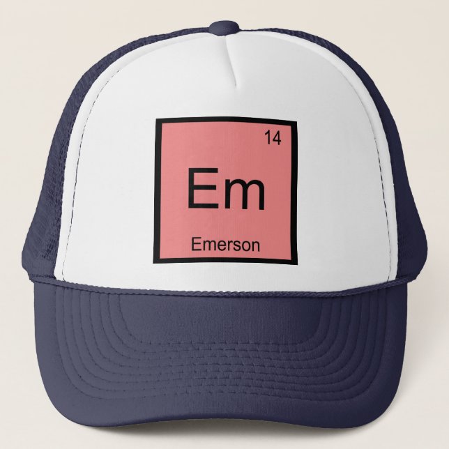Boné Mesa Periódica do Elemento de Química do Nome Emer (Frente)