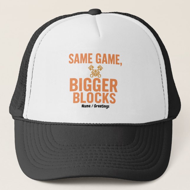 Boné Mesmo Jogo, Blocos Maiores Humor Quilter Divertido (Frente)