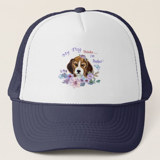 Boné Meu Cachorro acha que sou uma Ilustração Perfeita  (Frente)