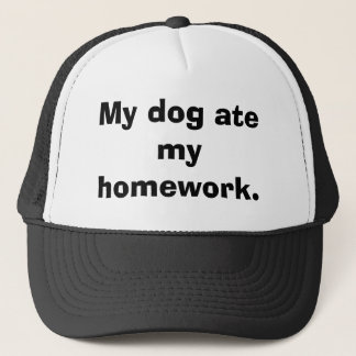 Boné Meu cão comeu meu homework.