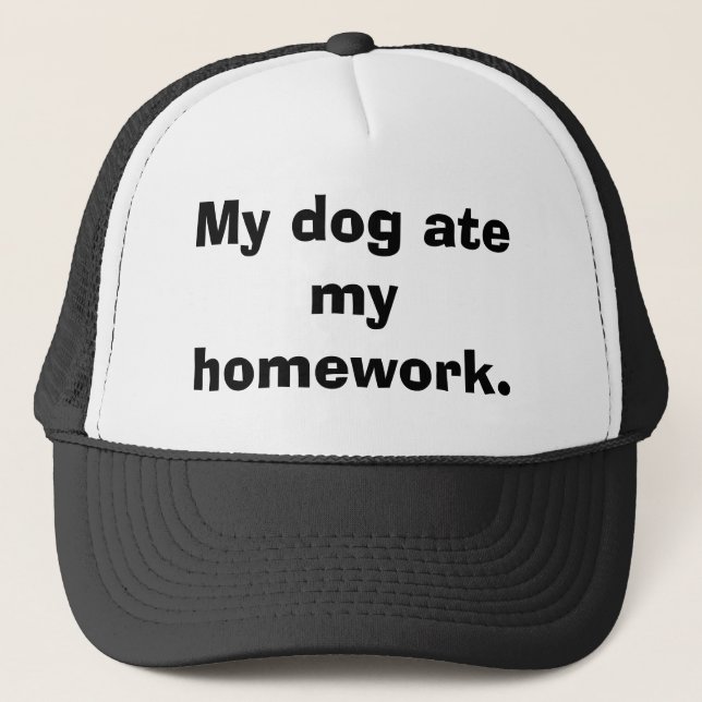 Boné Meu cão comeu meu homework. (Frente)