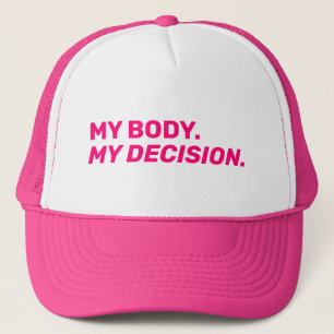 Boné Meu corpo é o minimalista branco rosa quente