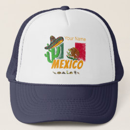Boné México Vintage Cactus Com Bandeira Sombrero Souven