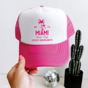 Boné Miami Bachelorette Weekend Meninas Trip Trucker Ha