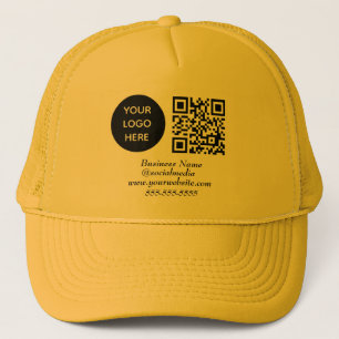 Boné Mídia social Código QR Amarelo Logotipo de empresa