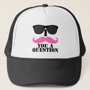 Boné Mim bigode você um rosa da pergunta com óculos d
