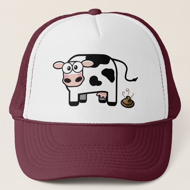 Boné Mim chapéu engraçado da vaca de Pooped (Frente)