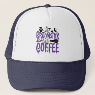 Boné Minha Broomstick corre no viciado em café Hallowee