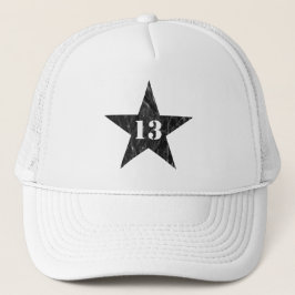 Boné Minha Estrela Numérica Sortuda - Número 13 - (pret