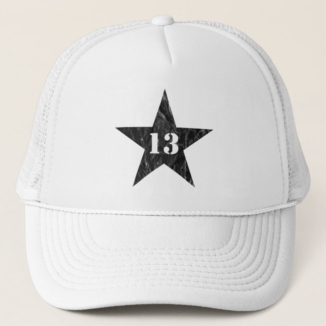 Boné Minha Estrela Numérica Sortuda - Número 13 - (pret (Frente)