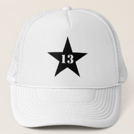 Boné Minha Estrela Numérica Sortuda - Número 13 (preto)