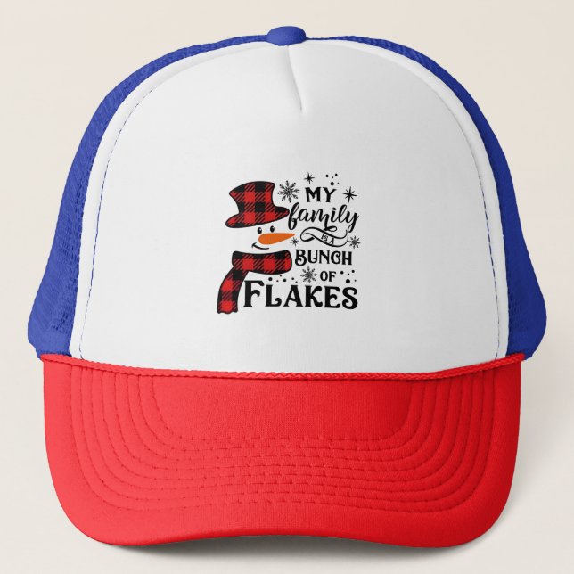 Boné Minha família é um monte de Flakes Snowflake (Frente)