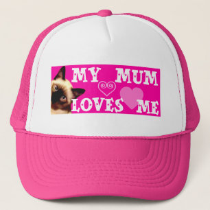 BONÉ MINHA MÃE AMA-ME - CHAPÉU COR-DE-ROSA COM CAT