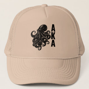 Boné Minimalista Black Octopus AKA Trucker - Aesth