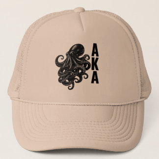 Boné Minimalista Black Octopus AKA Trucker - Aesth