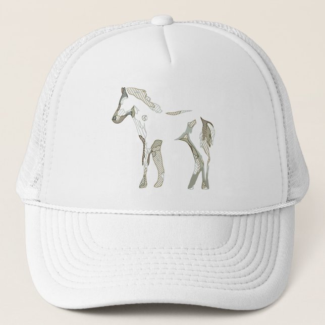 Boné Mínimo e moderno Cavalo Branco Traçado Elegante (Frente)