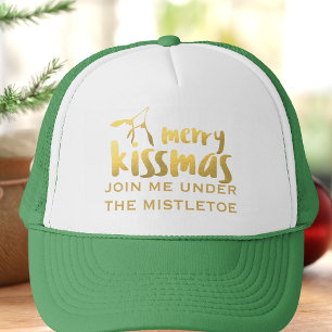 Boné Mistura de Natal Beijando Chapéu de Caminhoneiro