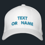 Boné Modelo de Chapéus de Beisebol Integrados Personali<br><div class="desc">Escolha Fontes e Cores - Descreva seus próprios Bonés de beisebol com bordado de Promocional fácil personalizado com texto personalizado - Adicione seu texto - Nome - Empresa / Número / Carta / Slogan - Tagline / ou Site, Telefone, E-mail, Manipulador de mídia social / Mais - Escolha sua cor...</div>