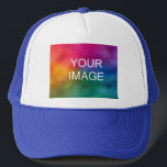 Boné Modelo Moderno Elegante Azul Branco E Real<br><div class="desc">Modelo Elegante Azul Branco E Real Cria O Seu Próprio Logotipo Foto De Carregamento Foto Do Trucker.</div>