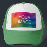Boné Modelo Moderno Elegante Verde E Branco Personaliza<br><div class="desc">Modelo Elegante Verde E Branco Personalizado Cria O Seu Próprio Logotipo De Imagem De Upload Foto White E Green Trucker Hat.</div>